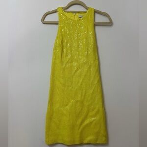 Halston Heritage Crew Neck Sequin Dress